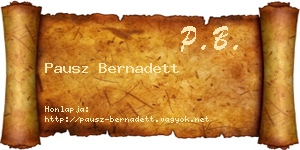 Pausz Bernadett névjegykártya